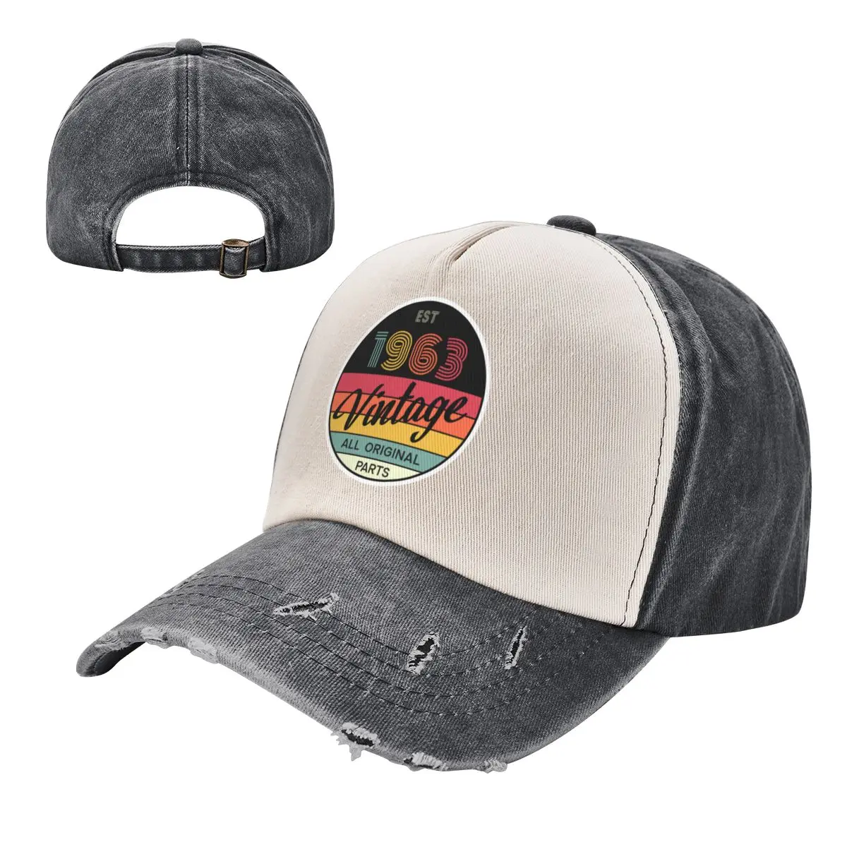 

Unisex Fashion 1963 Vintage Retro Washed Baseball Caps