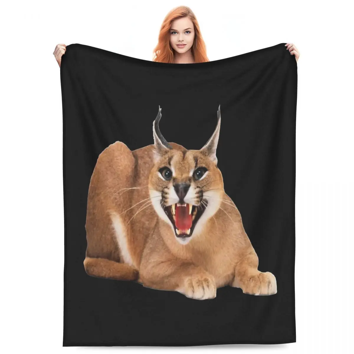 

Big Floppa Animal Cat Blanket Fleece Sofa Throw Blanket Warm Throw Blankets for Couch Bedding Outdoor Throws Bedspread Quilt