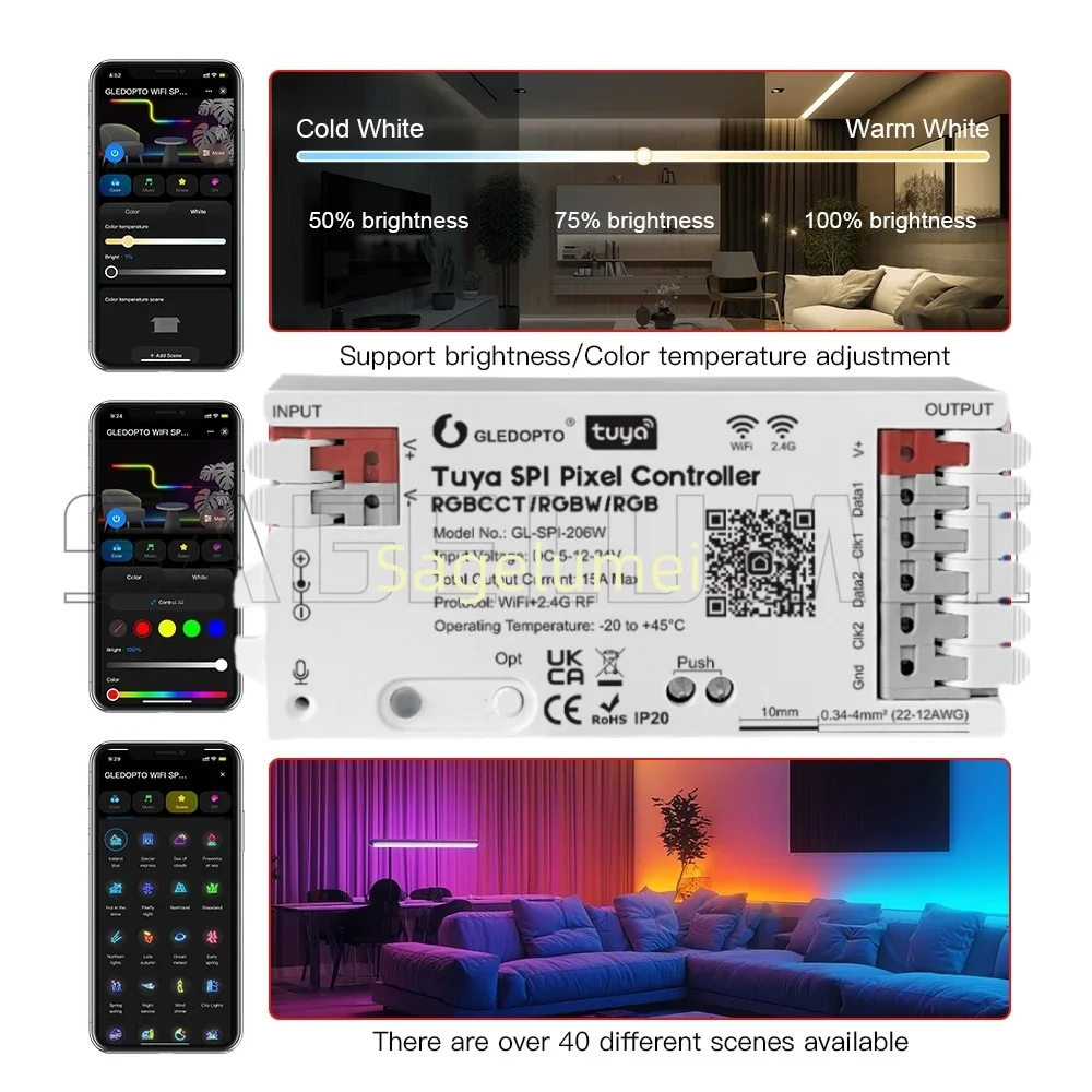 SPI Tuya ΡΠΈΡΡΠΎΠ²ΠΎΠΉ ΡΠ²Π΅ΡΠΎΠ΄ΠΈΠΎΠ΄Π½ΡΠΉ ΠΊΠΎΠ½ΡΡΠΎΠ»Π»Π΅Ρ WiFi Smart Life App Control ΡΠΈΡΡΠΎΠ²ΠΎΠΉ Π΄Π»Ρ RGBCCT RGB RGBW Pixel Strip Lights DIY Music GLEDOPTO SPI Tuya ΡΠΈΡΡΠΎΠ²ΠΎΠΉ ΡΠ²Π΅ΡΠΎΠ΄ΠΈΠΎΠ΄Π½ΡΠΉ ΠΊΠΎΠ½ΡΡΠΎΠ»Π»Π΅Ρ WiFi Smart Life App Control ΡΠΈΡΡΠΎΠ²ΠΎΠΉ Π΄Π»Ρ RGBCCT RGB RGBW Pixel Strip Lights DIY Music GLEDOPTO