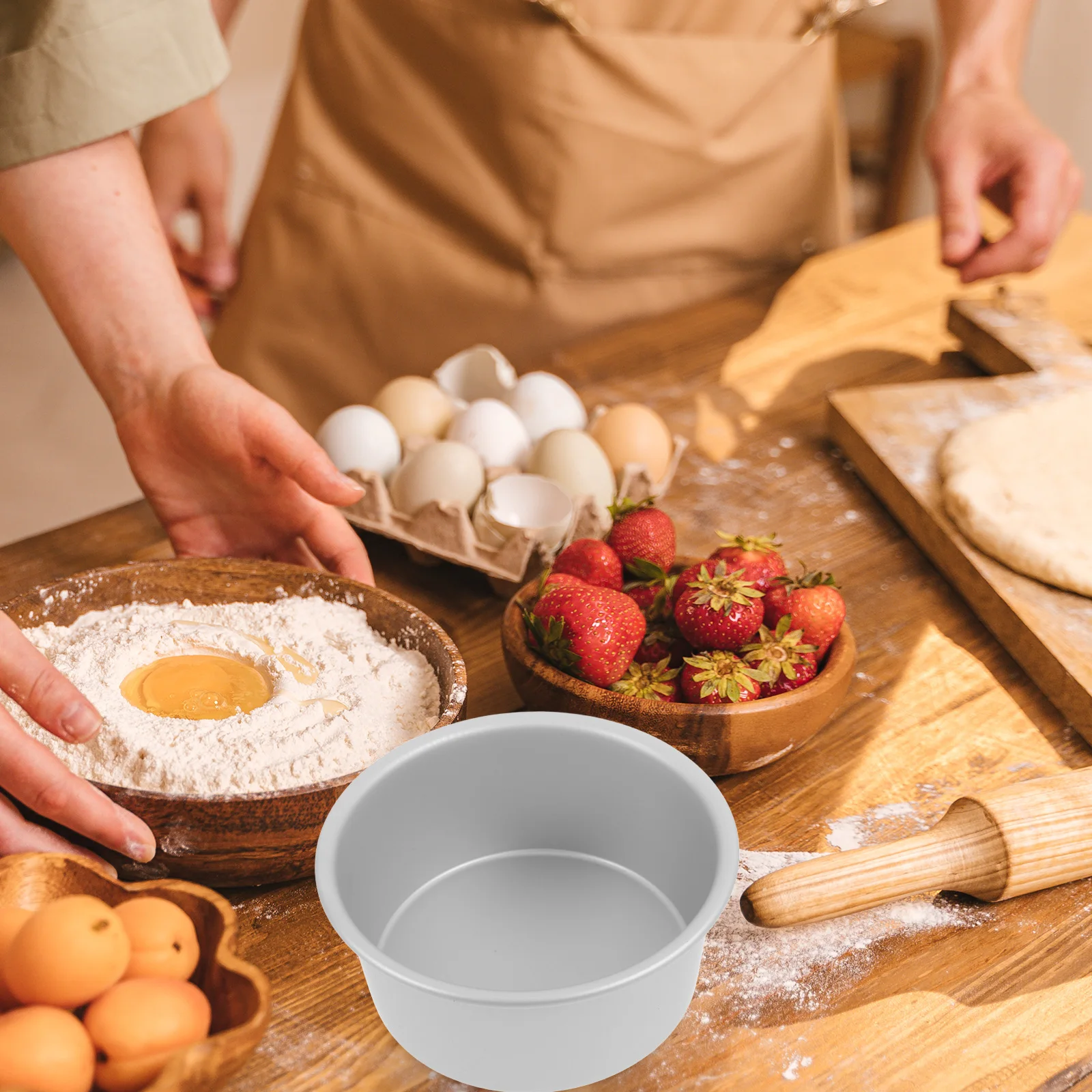 

3 Pcs 6 Inch Aluminum Round Cake Pans Non Stick Easy Clean Baking Mold for Kitchen Oven Small Tin Mousse cake tins household