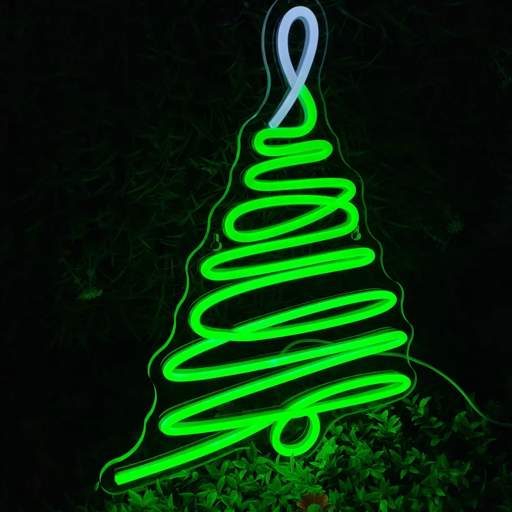 Christmas Tree Neon Lights for Christmas Decor LED Xmas Tree Neon Sign for Christmas Party Bar Restaurant Store Night Light