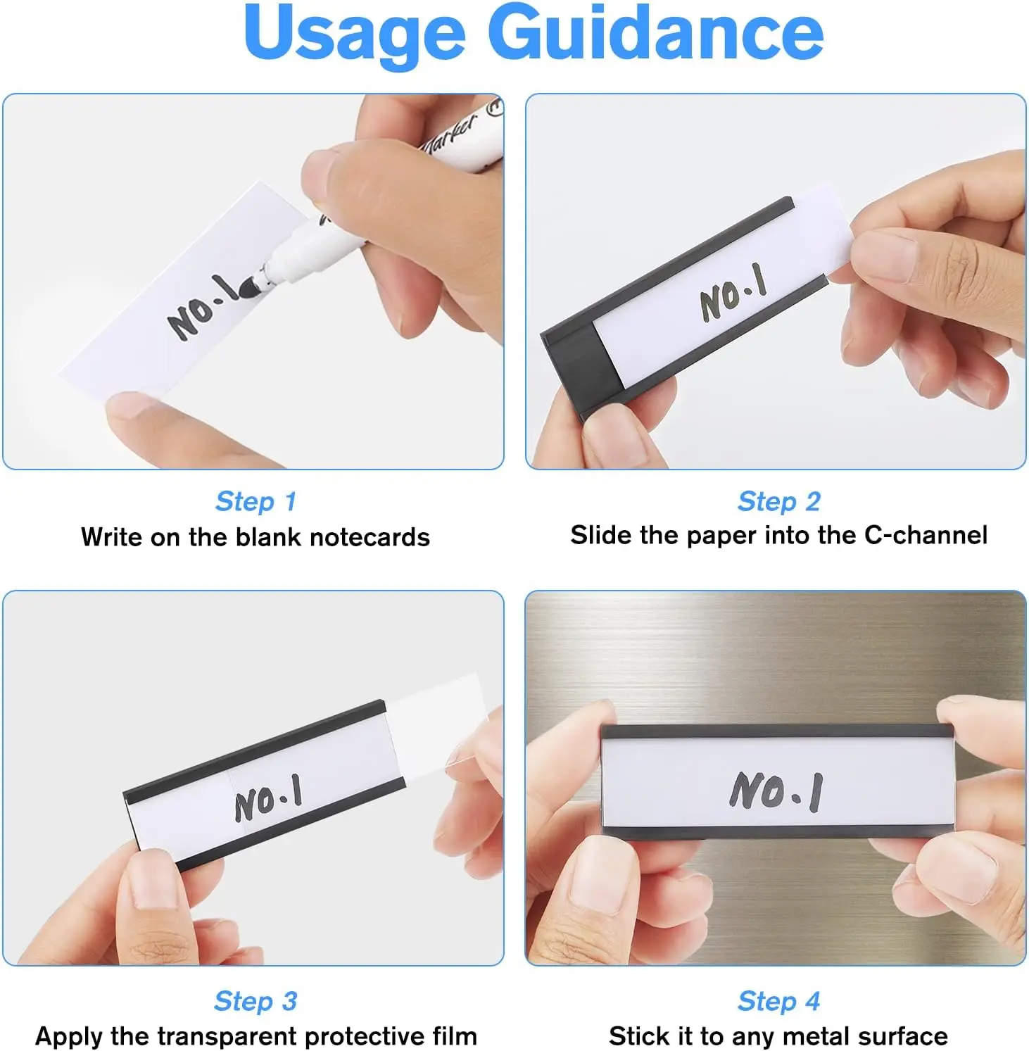 Paquete de 20 etiquetas magnéticas, etiquetas de nombres magnéticas reutilizables para estante de taquilla, caja de herramientas, hogar, oficina, refrigerador, pizarra blanca