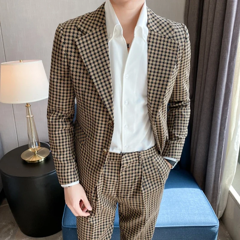 High Quality New Men's Suit Italian Style Fashion Business Korean Version Beautiful Work Party Wedding Slim Dress Formal Blazer