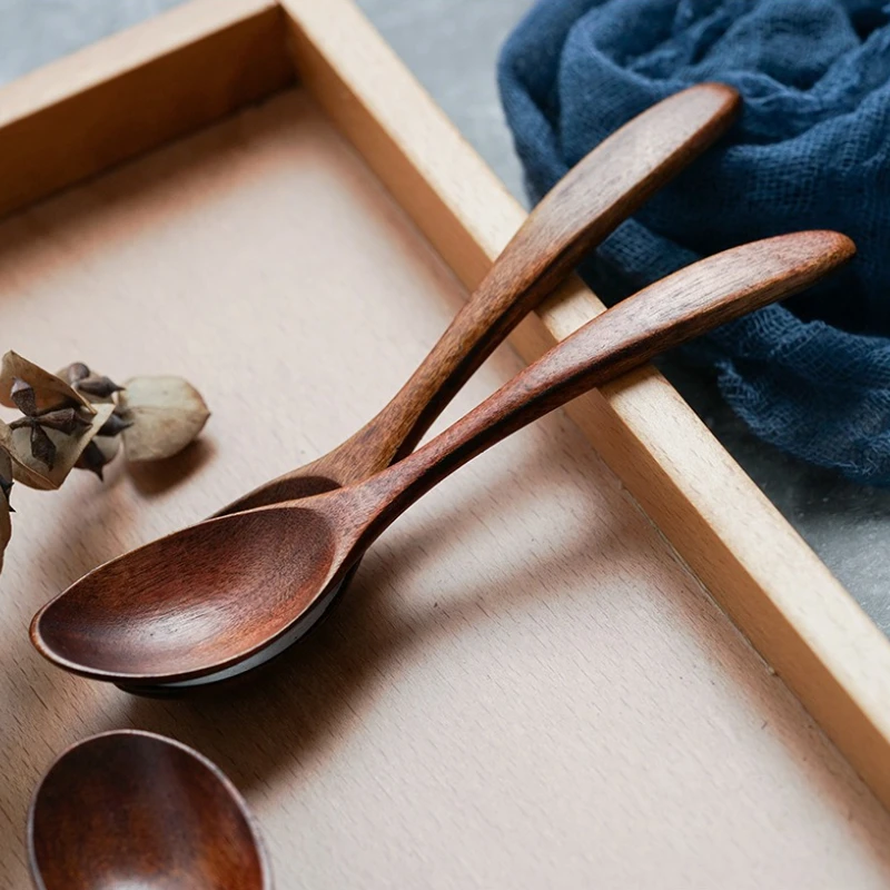 Wooden Spoon Wood Tableware Spoon Anti-Scald Tea Coffee Stirring Spoons Kitchen Cooking Utensil Tool Soup Teaspoon Cucharas 숟가락