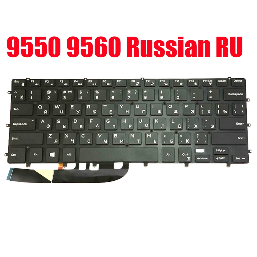 US/CA Laptop Keyboard For DELL For XPS 15 7590 9550 9560 9570 For Inspiron 7568 2-in-1 7558 Canada Russian Arabia Black Backlit