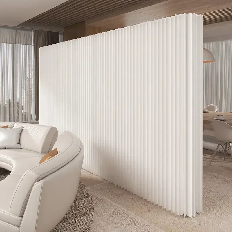 

2M Height Creative Home Decor White Brown Organ Paper Wall Screen Room Dividers Office Partition Removable Folding Baffle