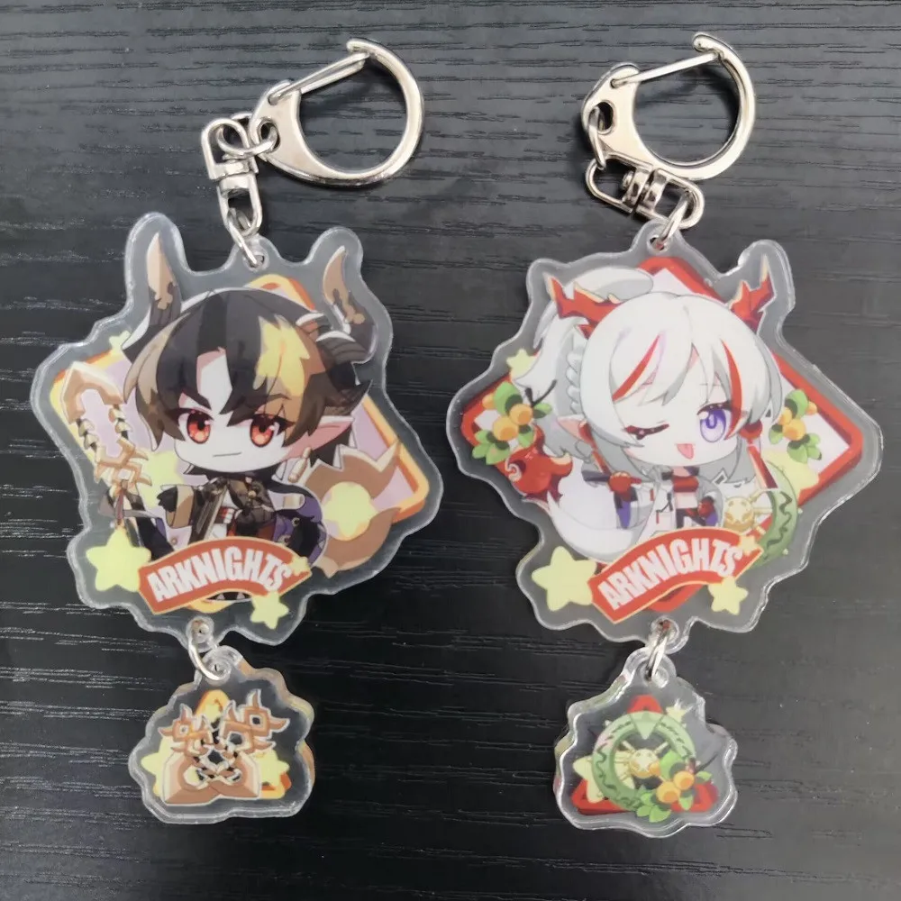 6CM Game Anime Arknights Figures New Style Acrylic Keyrings Kawaii Bag Pendant Decor Car Keychains Toy Fans Collection Gift