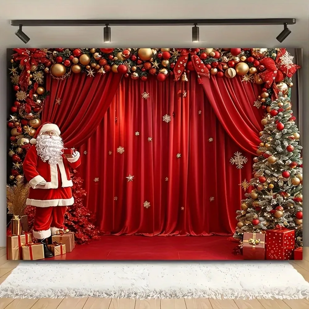 Winter-Weihnachtsbanner-Hintergrund, Schneeflocken-Weihnachtsbaum, Outdoor-Dekoration, Requisiten-Hintergrund für Familienfeiern und Partys