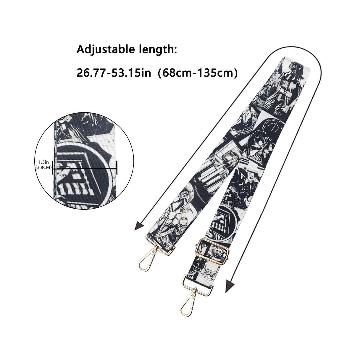 Science Fiction Film Pattern Handbag Straps for Crossbody Adjustable Bag Accessories Handbag Belt Wide Nylon Shoulder Straps