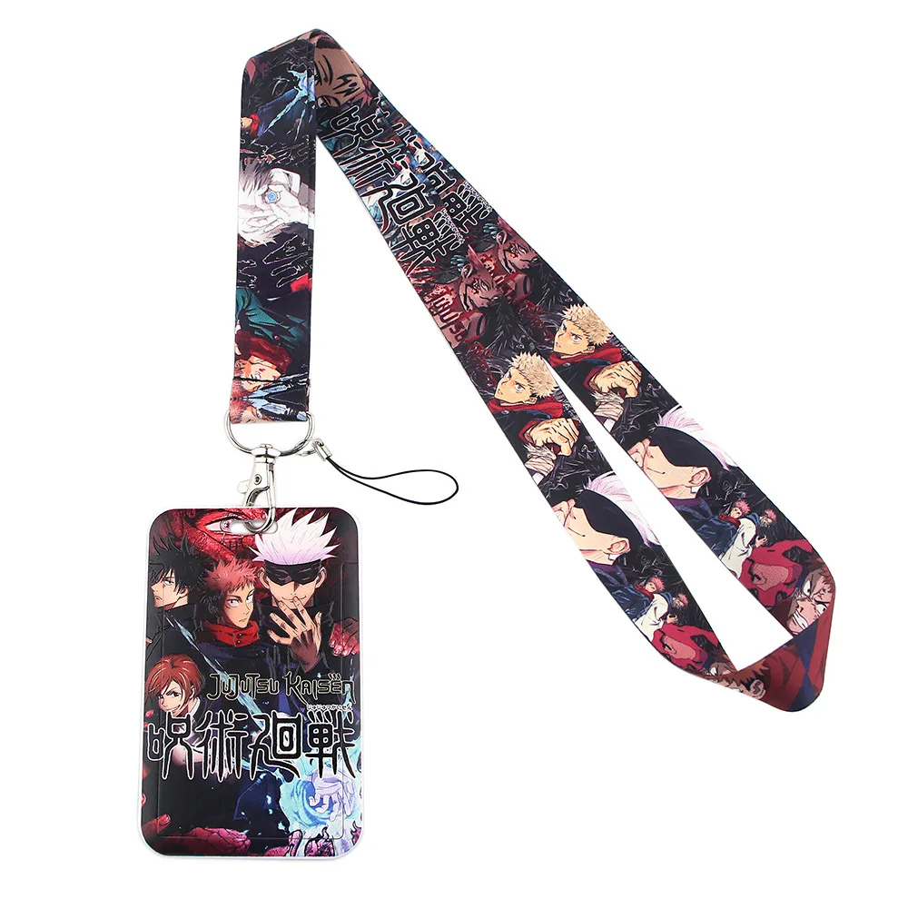Anime figure Naruto phone lanyard bus Cartoon pendant work ID student ID access control card holder hard shell key chain gifts view 3