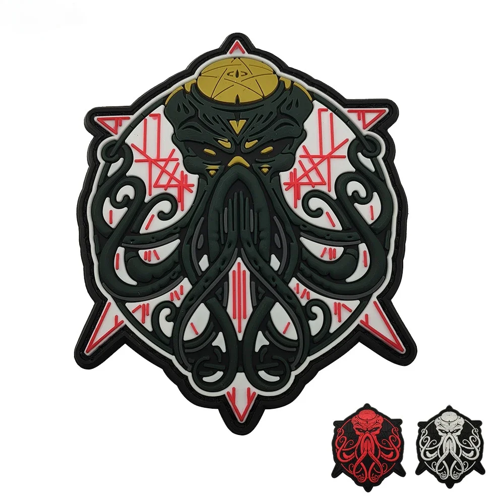 

Cthulhu Games 3D PVC Noctilucence Embroidered Hook and Loop Patches for Clothing Armband Tactical Morale Badge on Backpack