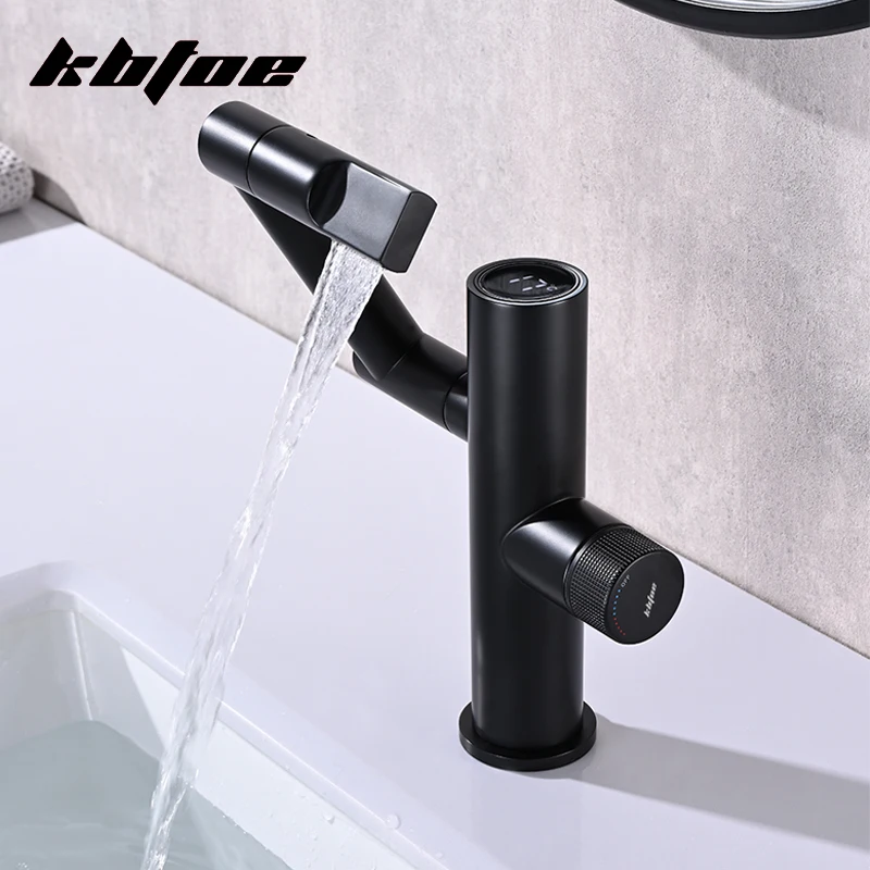 Imagem -02 - Modern Intelligent Led Basin Faucet para Banheiro Rotação de 360 ° Lavagem Água Quente e Fria Torneiras Misturadoras para Pia Torneira de Cozinha