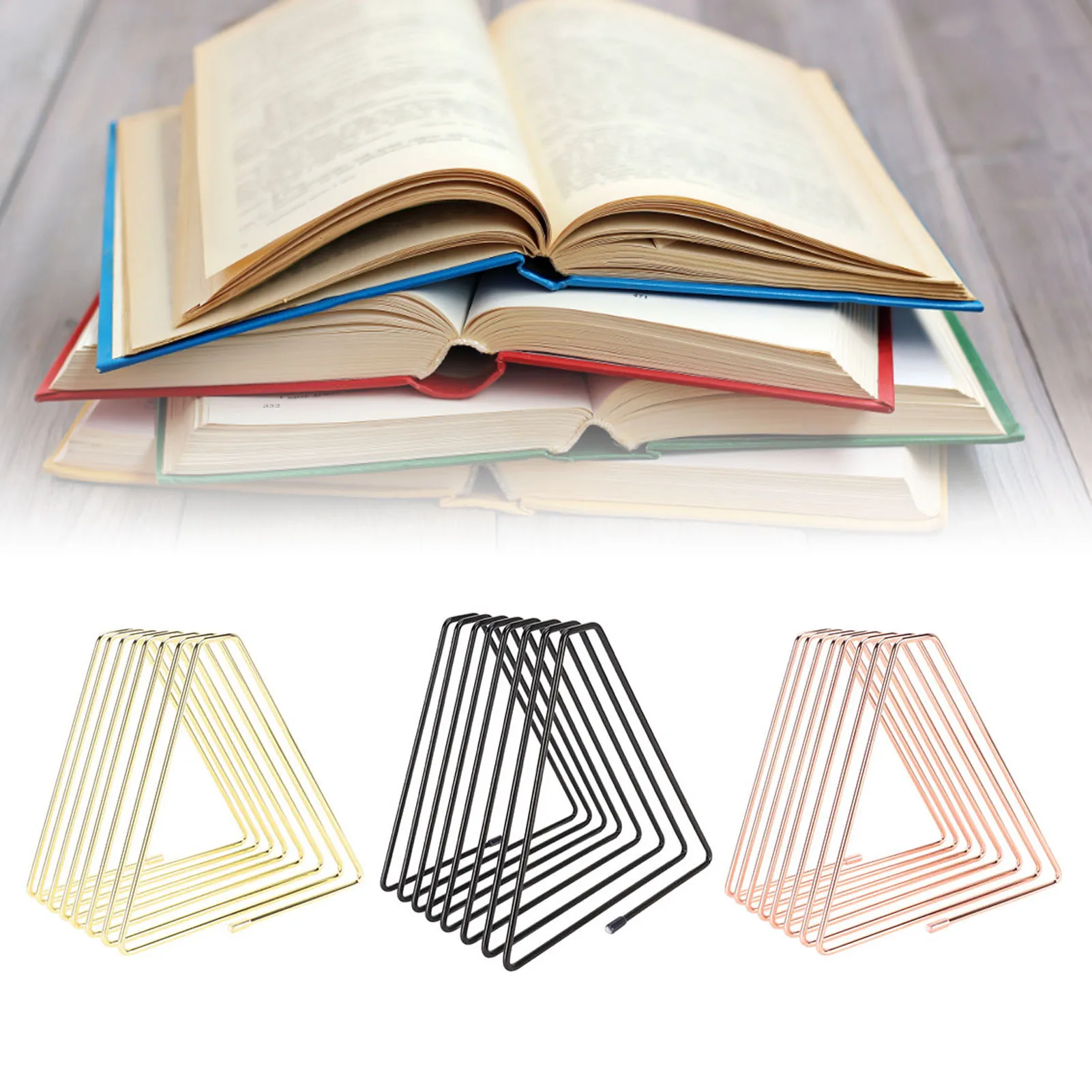 Bookends Retractable Book Ends 1.0 to 2.6in Spacing Triangular Electroplated Metal Book Stoppers for Family  Dormitory