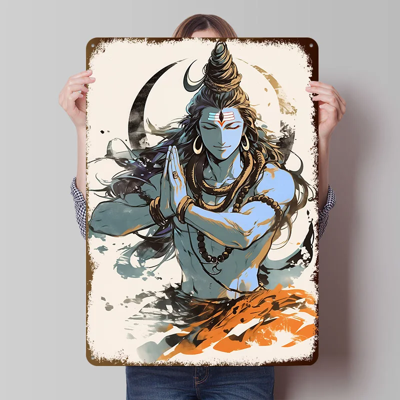 Shiva Dancing Poster Customized Vintage Metal Signs Wall Art Retro Tin Plaque for Office Decor Room Garage Accessories House