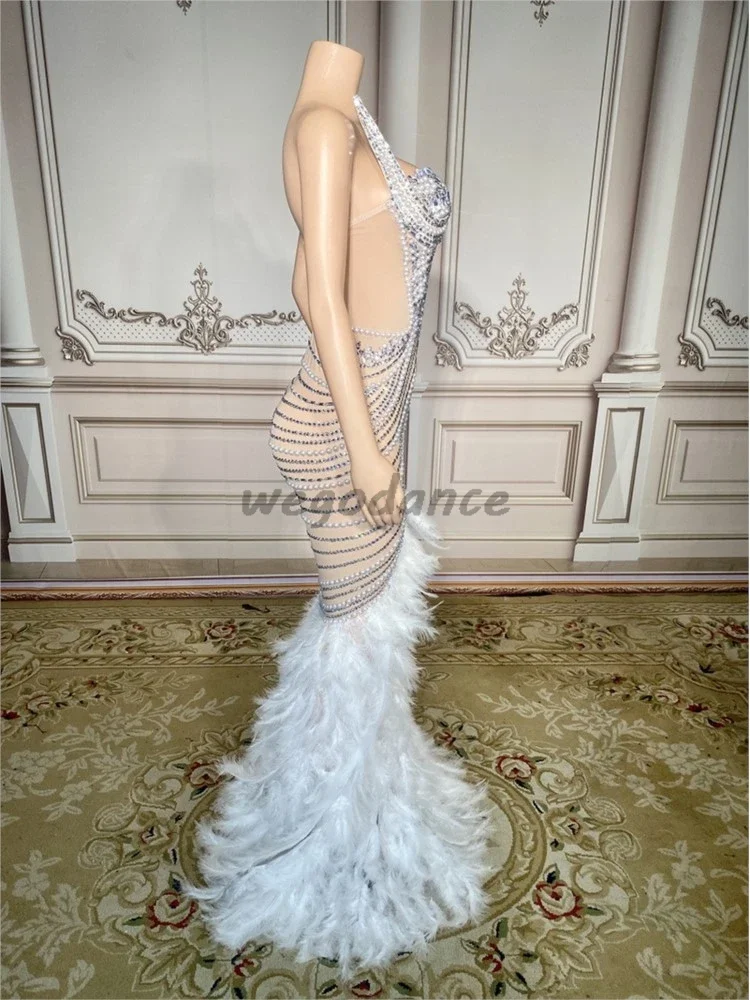 Diamond Dress Sexy Luxury Bar Banquet Birthday Host Sparkling Elegant Evening Dresses Performance