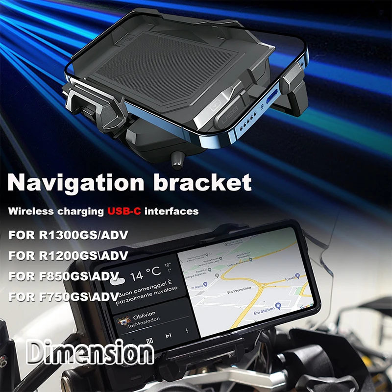 

Motorcycle Wireless Charging GPS Phone Holder Navigation Bracket For BMW F850GS F750GS F700GS F800GS R1200GS R1250GS R1300GS ADV