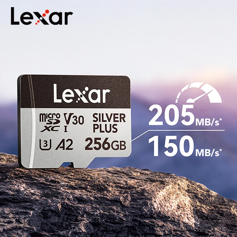 بطاقة Lexar V30 Micro SD لطائرات Dj بدون طيار بطاقة ذاكرة كاميرا داش 64 جيجابايت 128 جيجابايت 256 جيجابايت A2 بطاقة Microsd TF لوحدة تحكم ألعاب الهاتف اللوحي