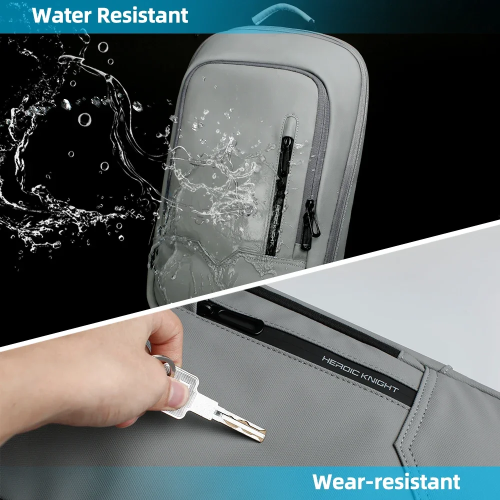 HcanKcan-حقيبة ظهر USB مقاومة للماء للرجال والنساء ، حزمة متعددة الوظائف ، حقيبة كمبيوتر محمول ، USB ، في الهواء الطلق ، عارضة ، السفر ، 14"