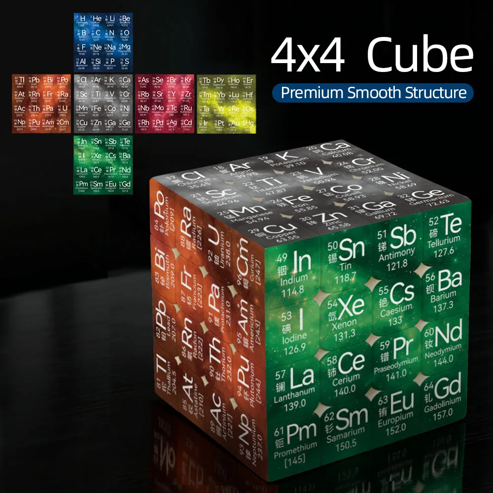 Der Periodensystem-Würfel, Chemie-Würfel 4x4 Speed Cube, ZIINA STAR 4x4 Speed Cube Puzzle Zauberwürfel 4x4x4 Puzzle – Detail 3