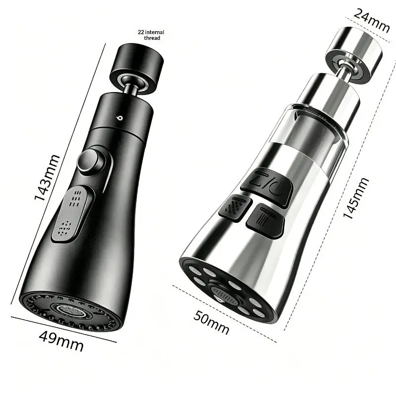 Faucet Adapter Filter Sink Faucet Connector 720° Rotatable 3 Adjustable Functions Kitchen Sinks Kitchen Faucet Extender Filter