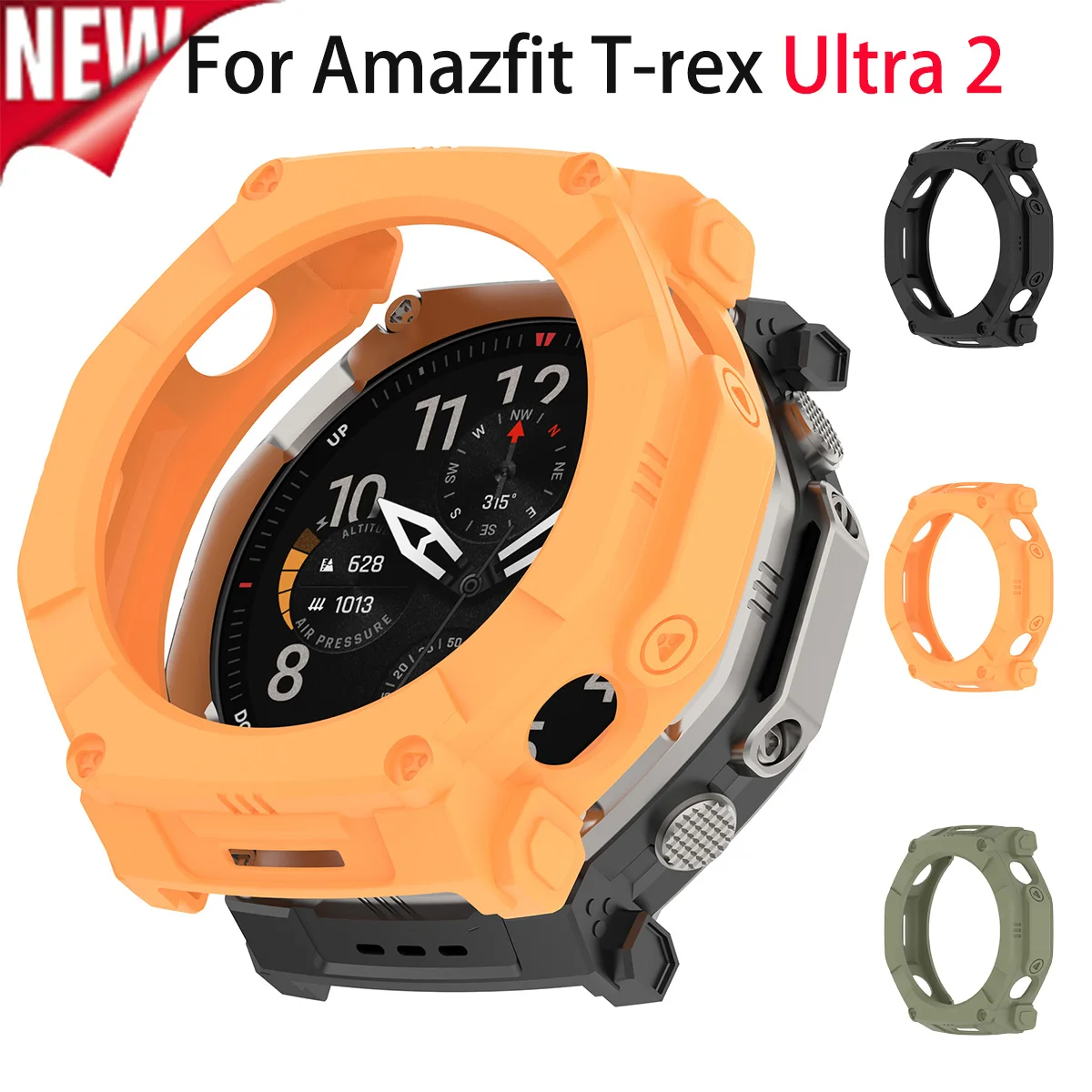 TPU Case for Huami Amazfit T-Rex Ultra 2 Protector Case Smartwatch Protective Skin Cover Soft Shell Bumper Guard Watch Case