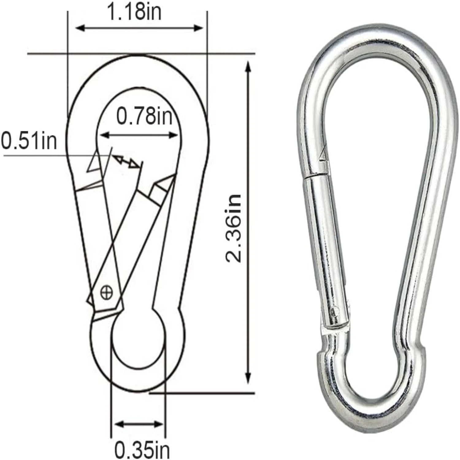 urable Construction - Multipurpose and Versatile Utility Carabiners for Hiking, Backpacking, Fishing, and More - Convenient and