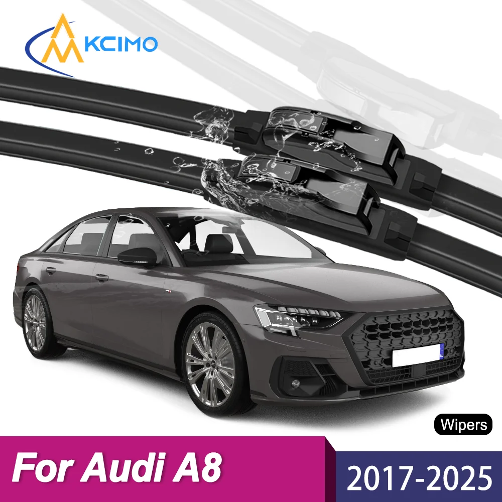 Upgrade Your Wiper System 2PCS Premium All-Season Rubber Blades For Audi A8 D5/4N 2017-2025 Long-Lasting Clear Vision Guaranteed