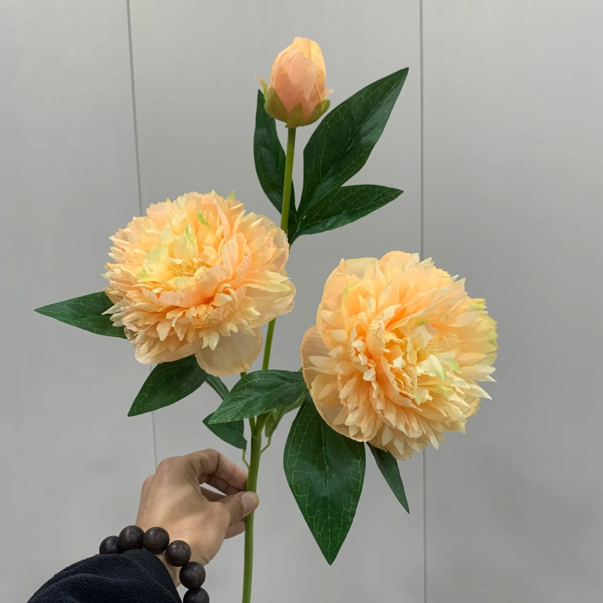 Lifelike 3 Head Peony long branch Silk artificial flowers home party wedding decoration flores bedroom fleurs artificielles
