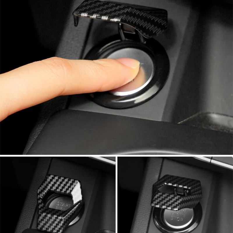 Cool Car Interior Push Start Ignition Protective Cover Sticker One-Key Engine Stop Switch Button Decoration Case Car Accessories