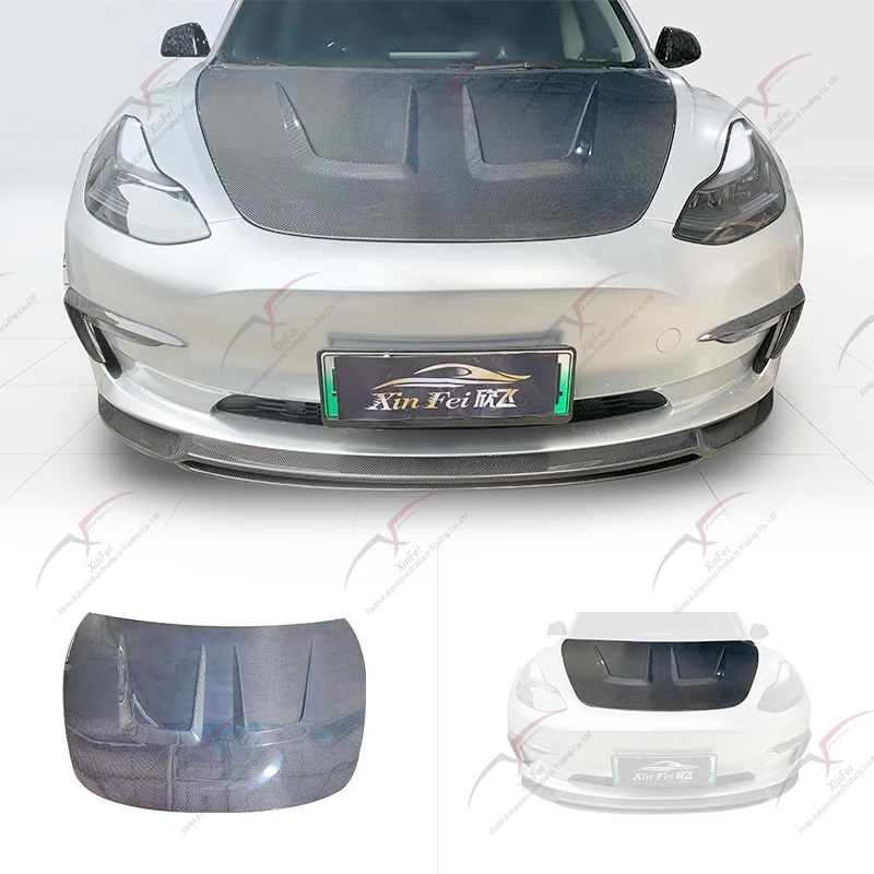 

Новый обновленный автомобильный капот из углеродного волокна, комплект кузова, модификация автомобиля для Tesla Model 3, состояние, новый