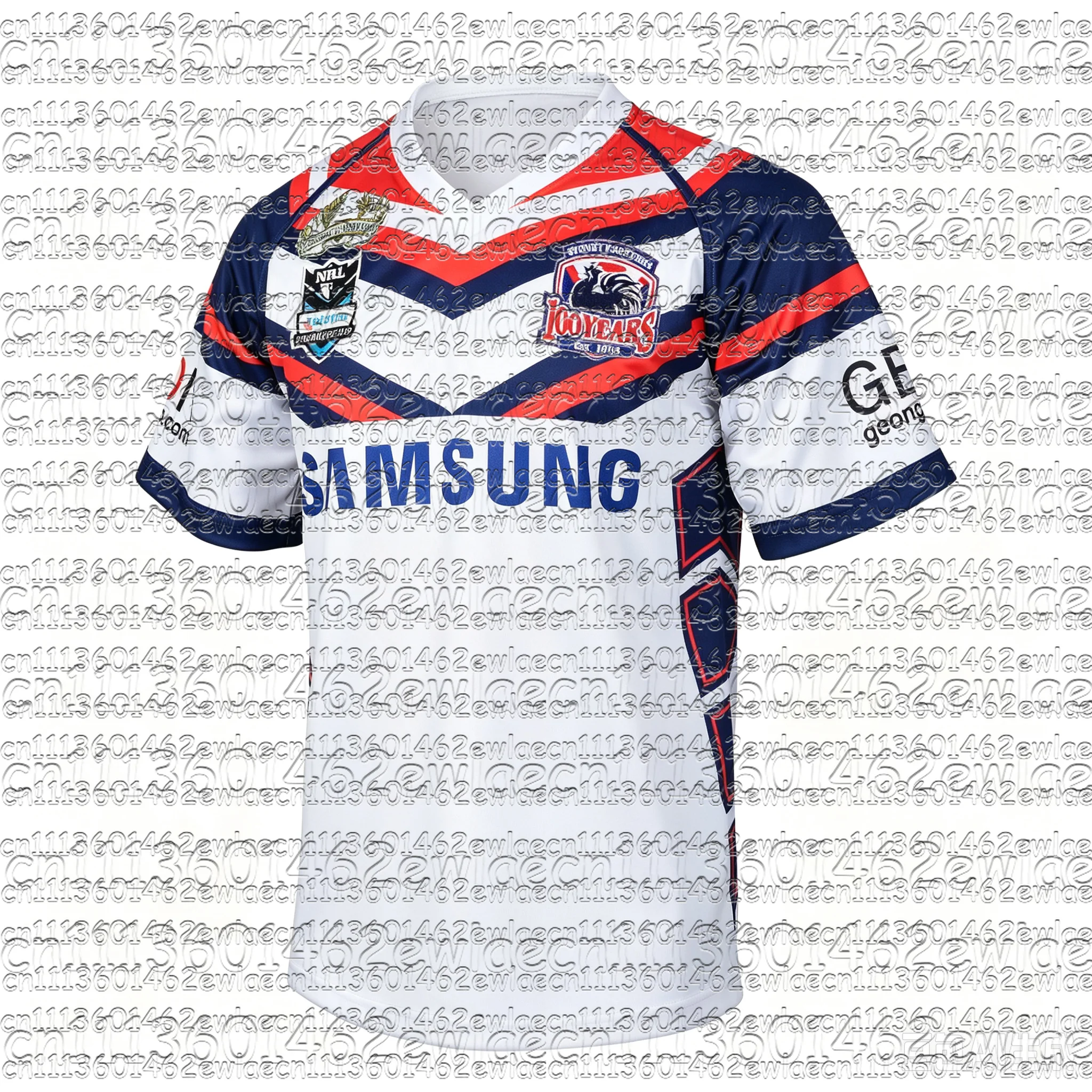 Hot Men Y2K Oversized Loose Retro 2008 Roosters Rugby Jersey V-Neck Short Sleeve Summer Sports Game Daily Athletic Tops