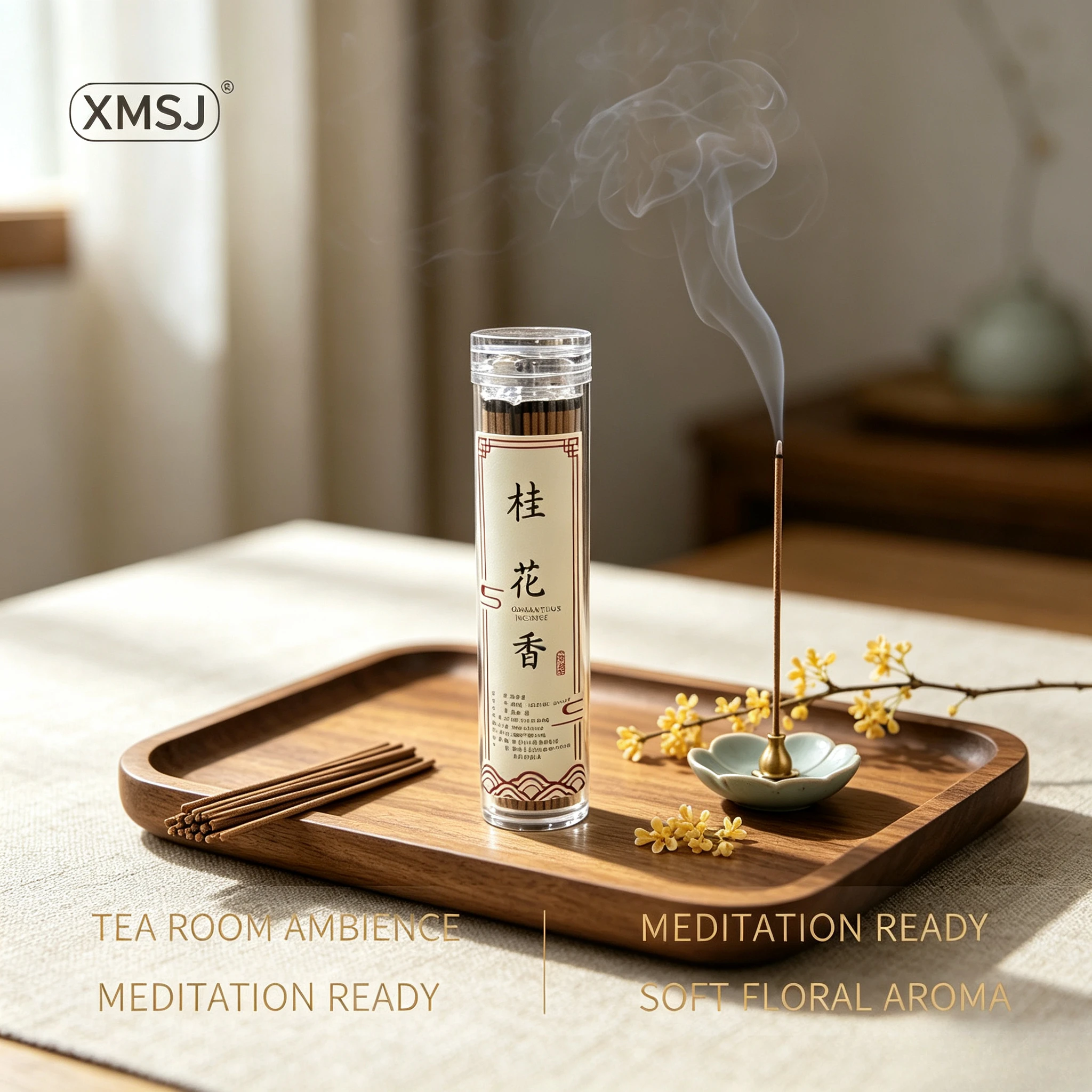XMSJ Natural Osmanthus Scent Incense Sticks Tube Pack