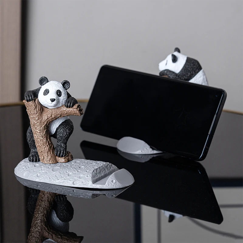 1PC Panda Mobile Phone Holder Cute Small Ornament Tablet Holder Creative Panda Ornament Home Desktop Decoration