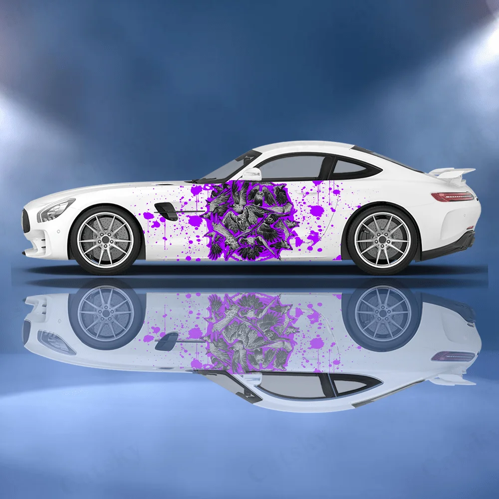 

Красочная наклейка из флока орлов, цветочное украшение для всего тела, покрывающая царапины, защитная автомобильная наклейка, водонепроницаемая автомобильная винтовка