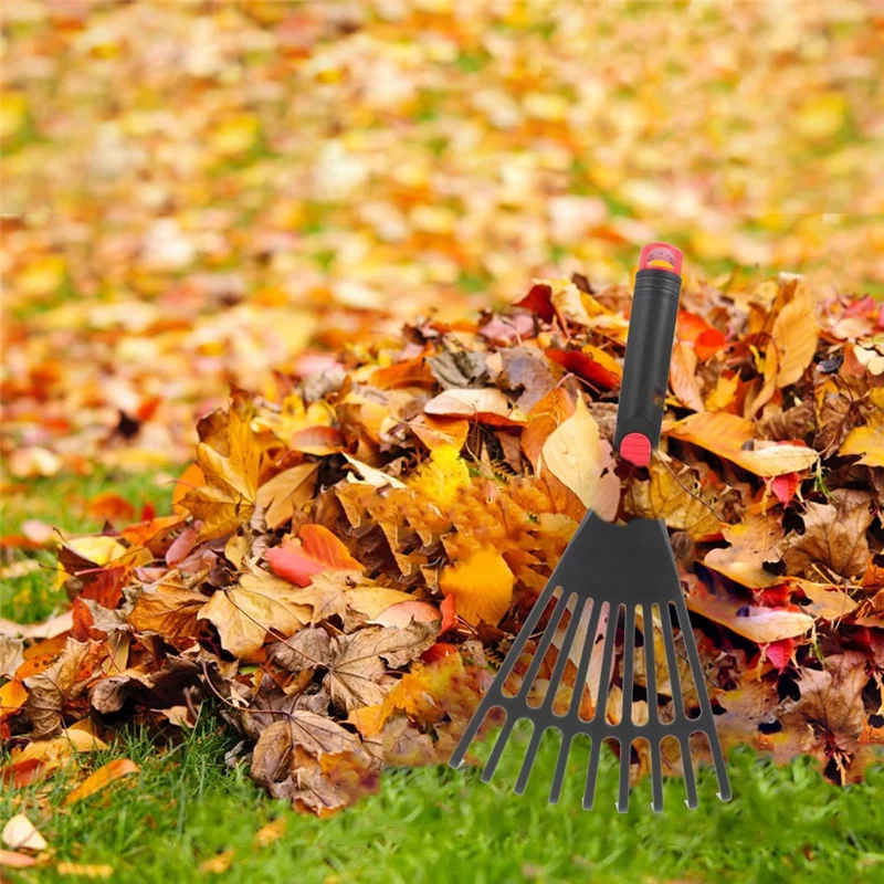 ABAE-Gardening Hand Rake Hand Tiller Small Garden Rake Forgardening Short Handle Rake Forcultivating Loosening Soil Spreading