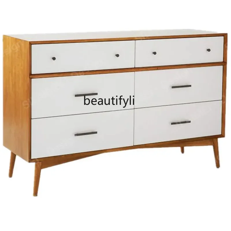 A85 Nordic Solid Wood Sideboard Living Room Locker Bedroom Kitchen Side Cabinet Nordic Buffet