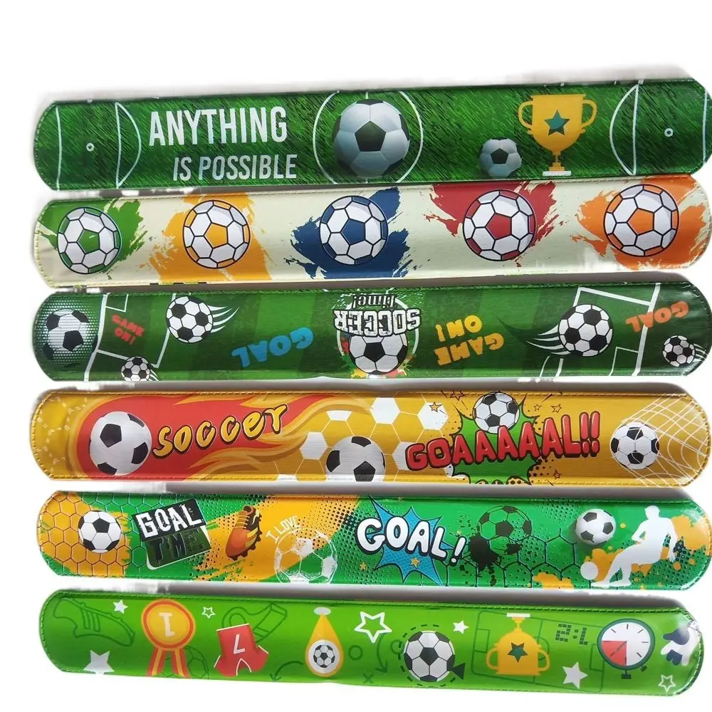 

12PCS Snap Wrap Football Papa Circle Hand Ring Decoration Child Slap Band Bracelet Favor Snap Bracelets Wristband Birthday