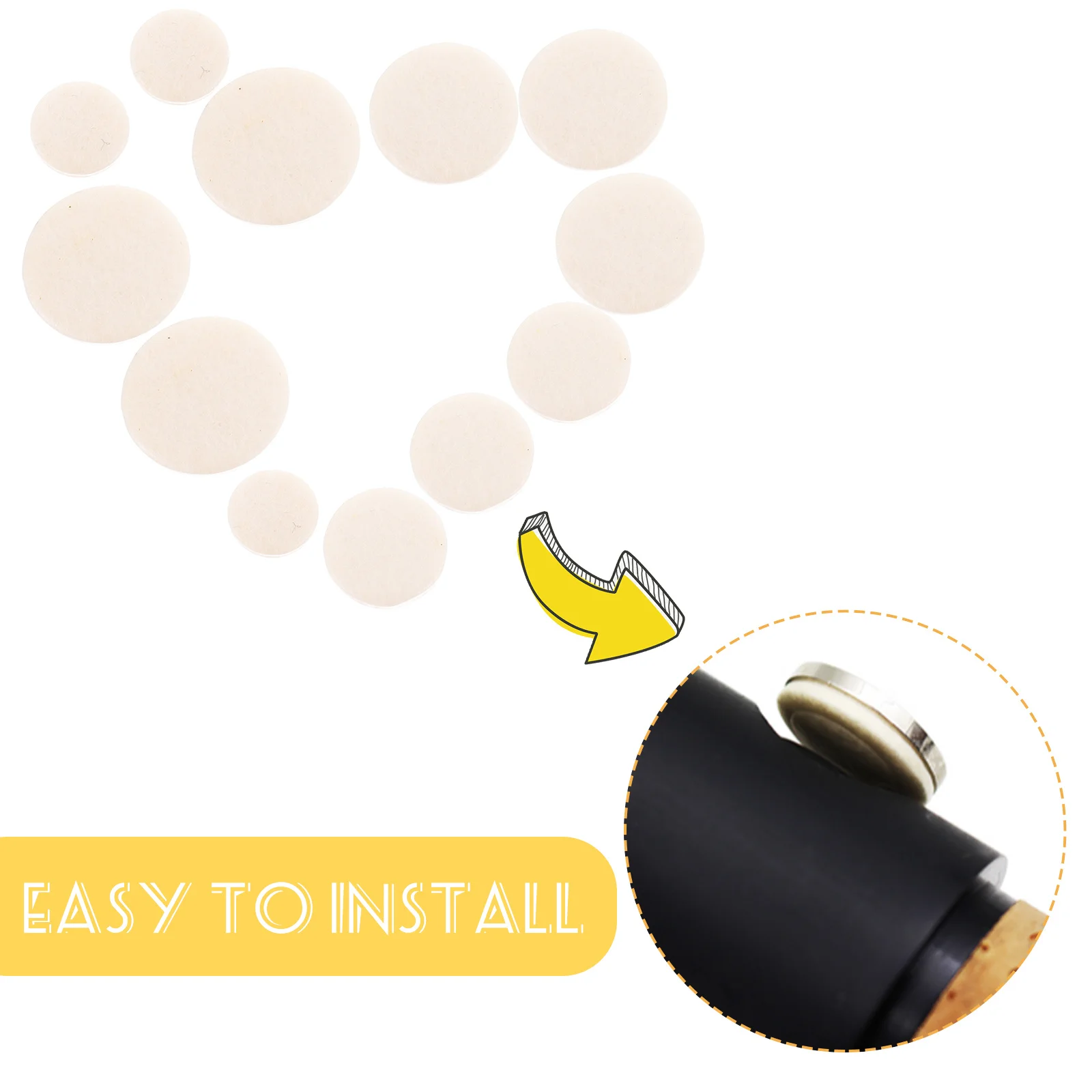 

17Pcs Clarinet Pads Felt Replacement Non Adhesive Woodwind Cushions Clarinet Instrument Pads Tight Seal