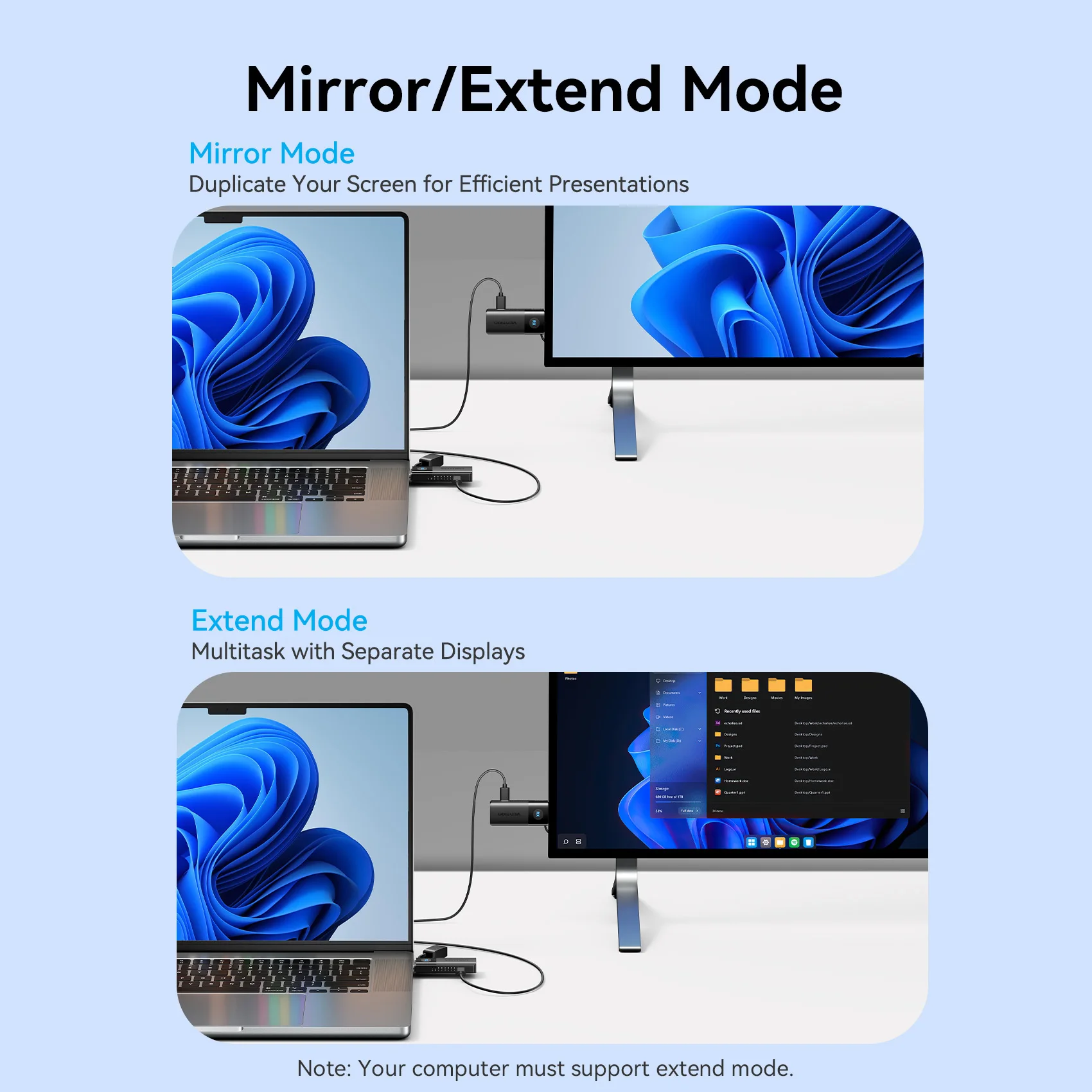 Bezprzewodowy nadajnik i odbiornik HDMI Vention 1080P@60Hz 5GHz WiFi 50M przedłużacz audio-wideo do monitora PC Laptop Projektor