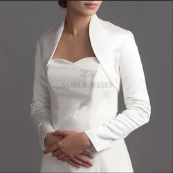 Full Long Sleeve wedding jacket satin Bride bolero jackets for Bridal Party Coat Bridal Jacket Customized