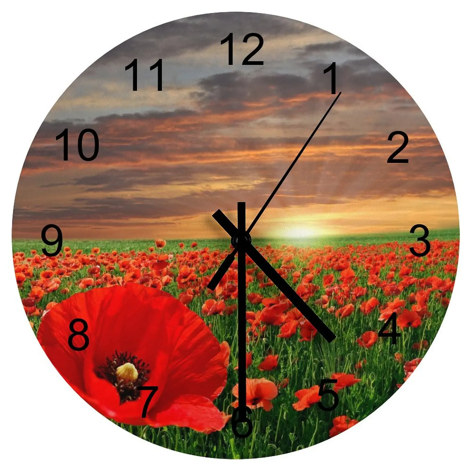 Kitchen Wall Clock Stunning nature Clocks 12 inch Silent Wood Round Multicolor Wall Mounted Sporty