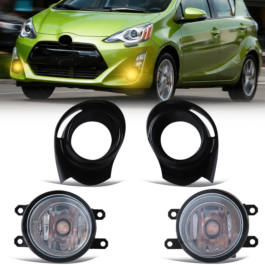 

Car LED DRL Front Bumper Fog Light For Toyota Prius c Aqua 2015-2017 with Wires Switch Harness Kit LED Fog lamp Car Accessories