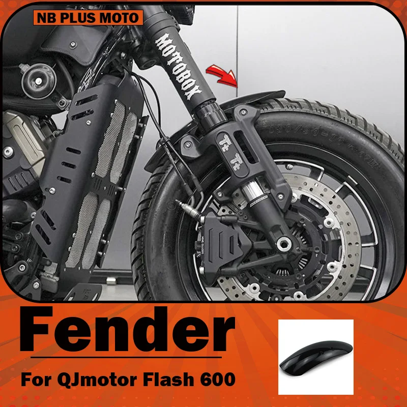 【Premium】For QJMOTOR QJ Flash 600 Modified Short Front Fender – Retro-style Front Mud Guard/Water Barrier/Debris Shield Accessor
