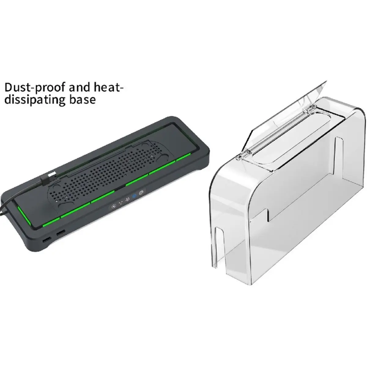 Suitable Ventilated Consoles Stand with Color Light & Clear Dust Guard for Switch2/Switch Transparent Protective Dust Cover Set