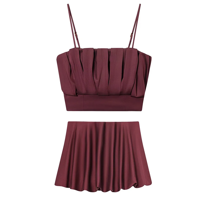 YENKYE أزياء المرأة الجديدة السباغيتي الأشرطة النبيذ الأحمر بالون كاميس مثير المحاصيل الأعلى #3