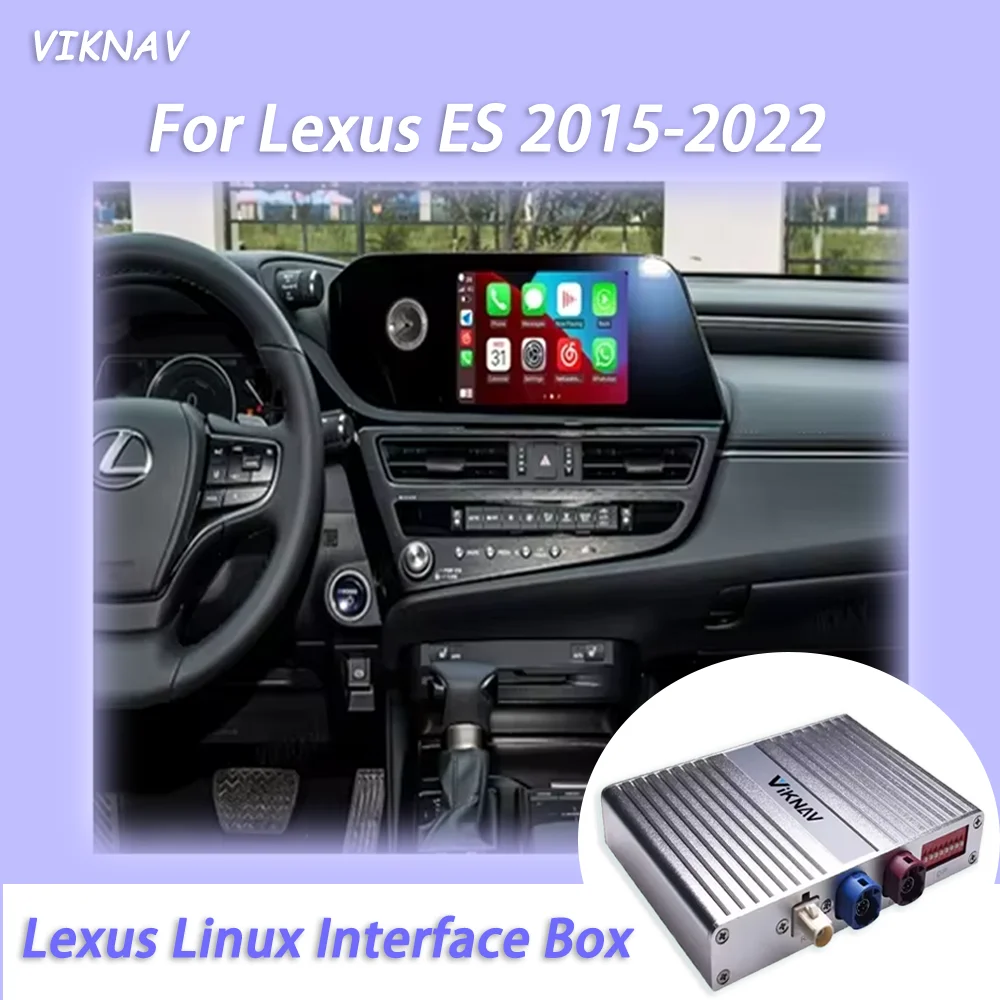 Viknav Linux System Decoder Box For Lexus ES 2015 2016 2017 2018 2019 2020 2021 2022 Wireless Apple CarPlay Android Auto