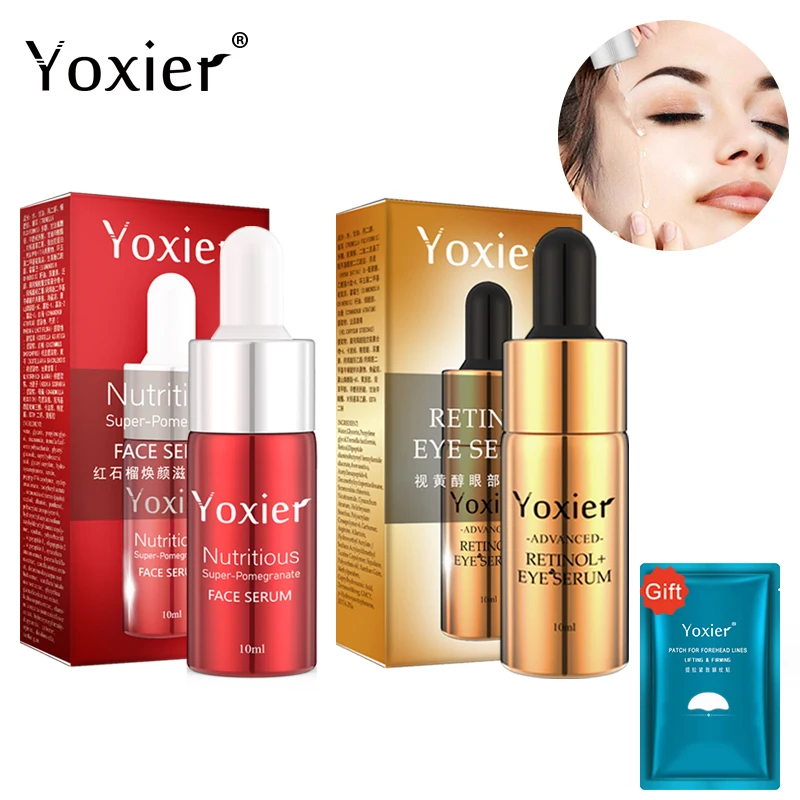 Skin Care Set Facial Serum Eye Serum Anti Aging Anti Wrinkle Moisturizing Oil Control Firming Removing Black Circles Beauty 2pcs