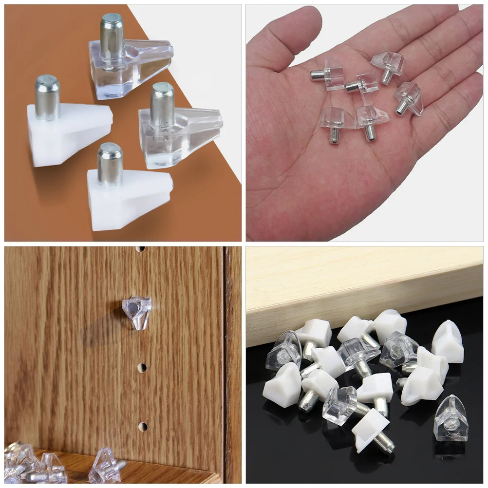 

100pcs Shelf Pegs For Wood Shelving Rust-Resistant Shelf Supports Leveling Pins For Bookcases Cabinets Pantry Shelves Furniture