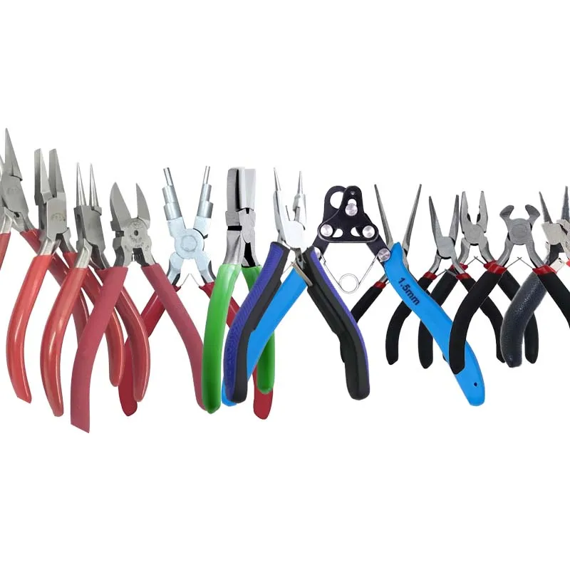 Jewelry Pliers Set Ring Looping Wire Looper Flat Curved Nose Pliers End Cutting Pliers Six segment Pliers For Making DIY Tools