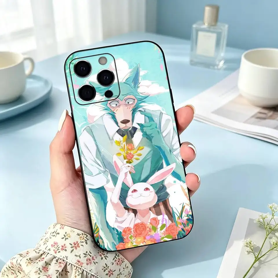 Funda artística de anime B-BEASTARS para iPhone 17,16,15,14,13,12,11 Plus,Pro Max,XS, cubierta de silicona suave negra 5